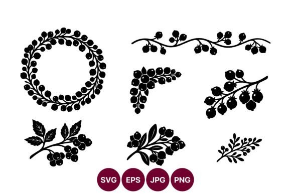 Berry Wreath Line Art: Bold Botanicals for Your Projects