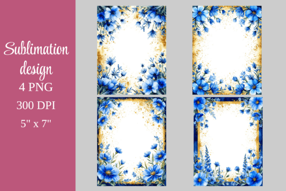 Blue Floral Frame PNG: Elevate Your Designs