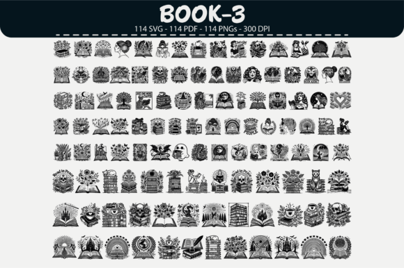 Book Clipart Bundle: 114 Whimsical Designs for Creators
