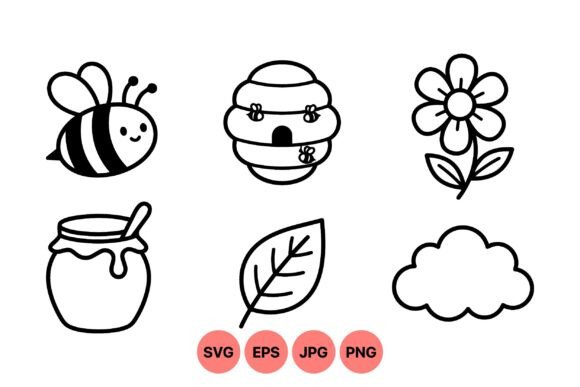 Bring Nature's Charm to Your Work with Cute Bee and Nature Icons