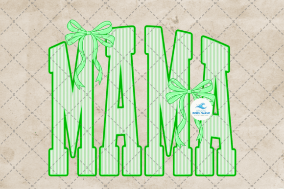 Coquette Seersucker Stripe Mama PNG: A Fresh Preppy Design Asset
