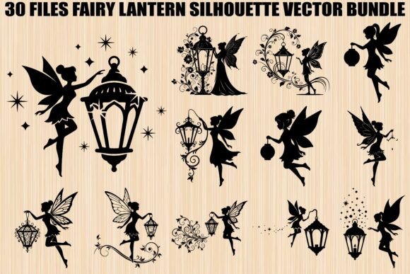 Fairy Lantern SVG Bundle: 30 Magical Silhouette Designs