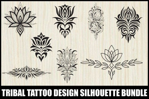 Floral Tribal Tattoo Vector Bundle: Bold Art for Modern Projects