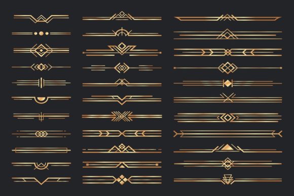 Golden Art Deco Dividers: Elevate Your Brand's Visual Identity