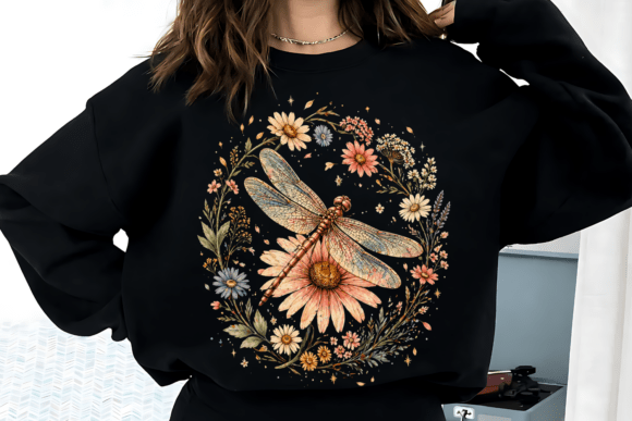 Integrating the Vintage Nature Dragonfly Floral PNG