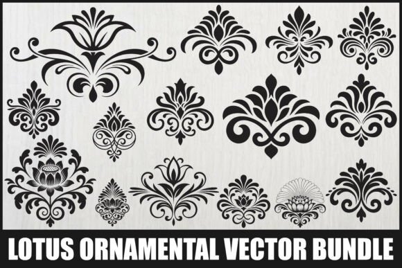 Lotus Ornamental Vector Bundle: Your Design Secret Weapon