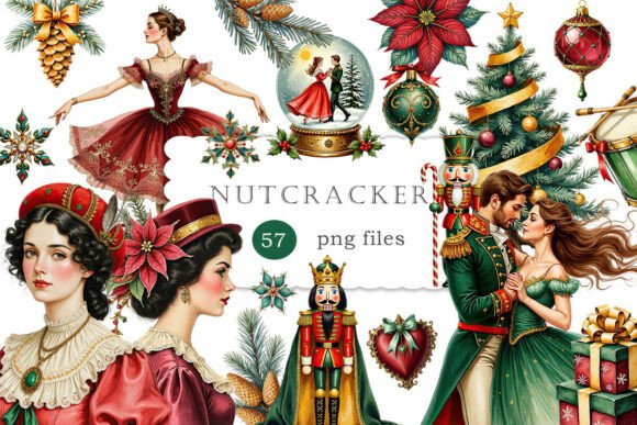 Nutcracker Christmas Watercolor Clipart: A Designer's Fairytale Toolkit
