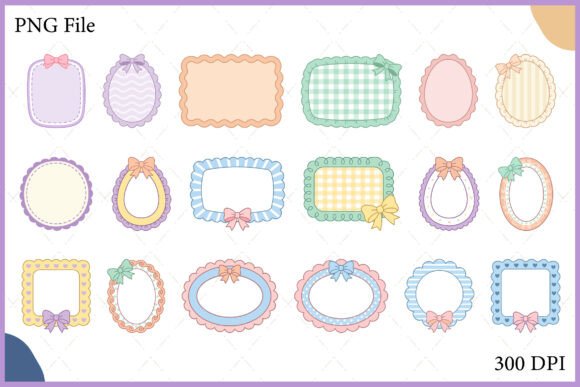 Soft & Elegant Easter Frame Vector Clipart PNG Bundle