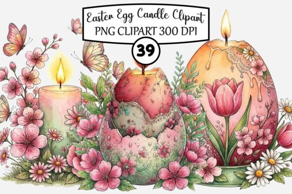 Warm Up Your Spring Designs with Easter Egg Candle Clipart