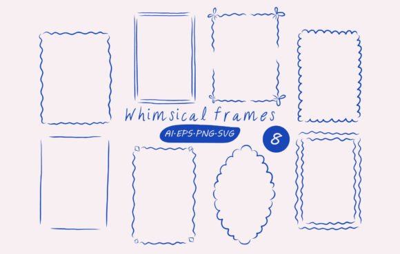 Whimsical Frames Clipart Set: Hand-Drawn Charm for Every Project