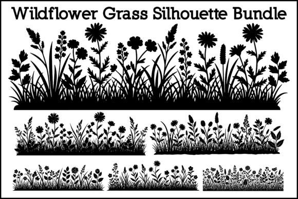 Wildflower Grass Silhouette Bundle for Nature-Inspired Design